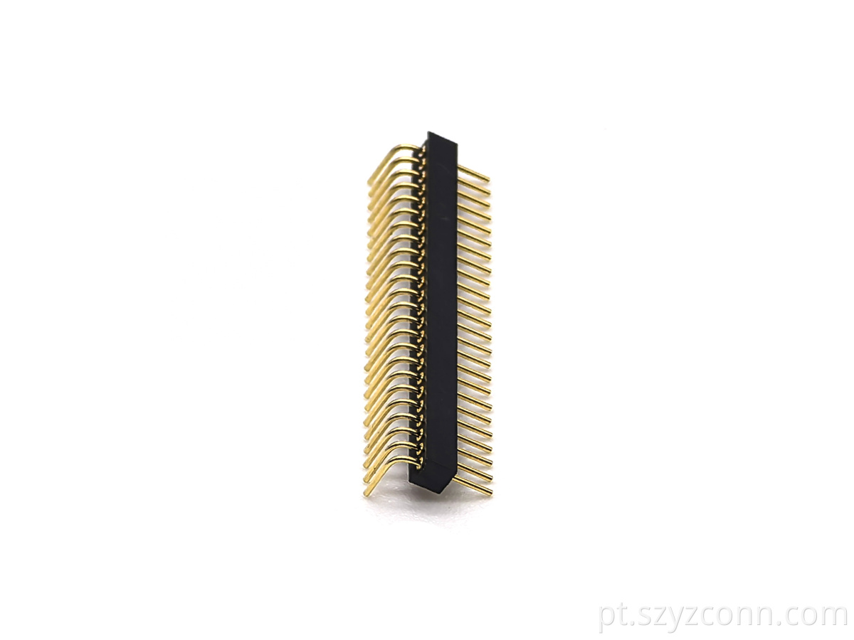 Ângulo direito h2.2mm 1*24p do conector do encabeçamento do pino feito à máquina passo de 1.27mm 1.27mm Pitch Machined Pin header Connector Right Angle H2.2mm 1*24P